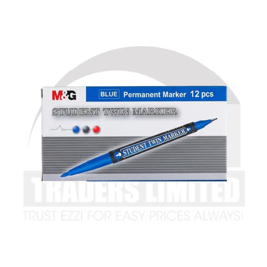M&G 7471 Double Tip Permanent Marker - Blue