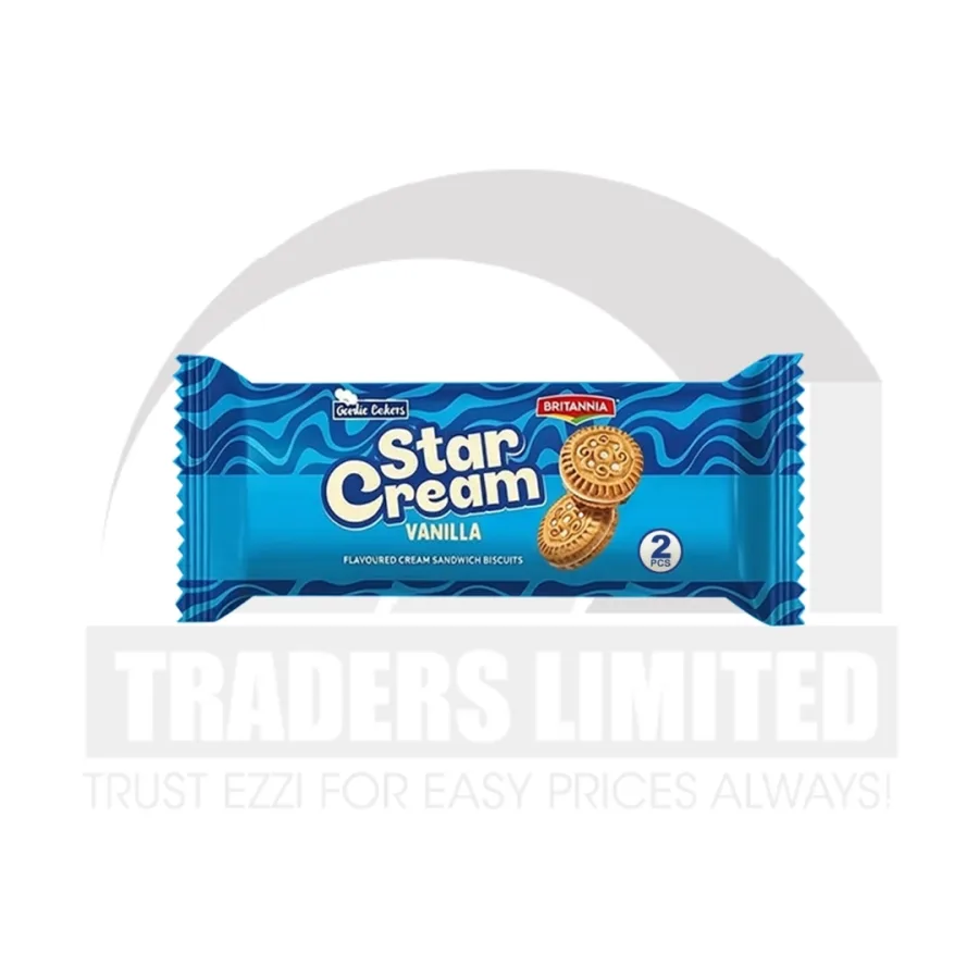 Britannia Starcream Vanilla Cream Biscuits - Box of 60 x 2 Pcs