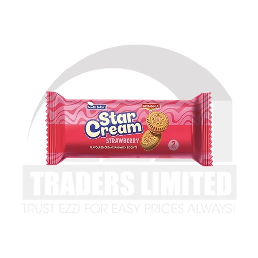 Britannia Starcream Strawberry Cream Biscuits - Box of 60 x 2 Pcs